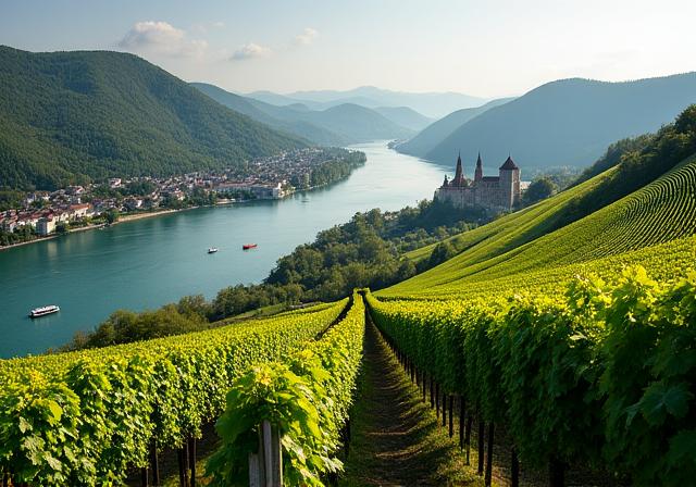 Weinberge und die Donau in der Wachau